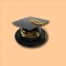 24 Count Graduation Cap Cake Topper Durable Plastic Party Decoration Black 3.5 Inch